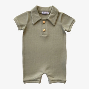 AnouKidz Polo Zomerpakje Rib Dusty Green