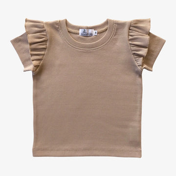 AnouKidz Ruffle Shirtje Rib Sand