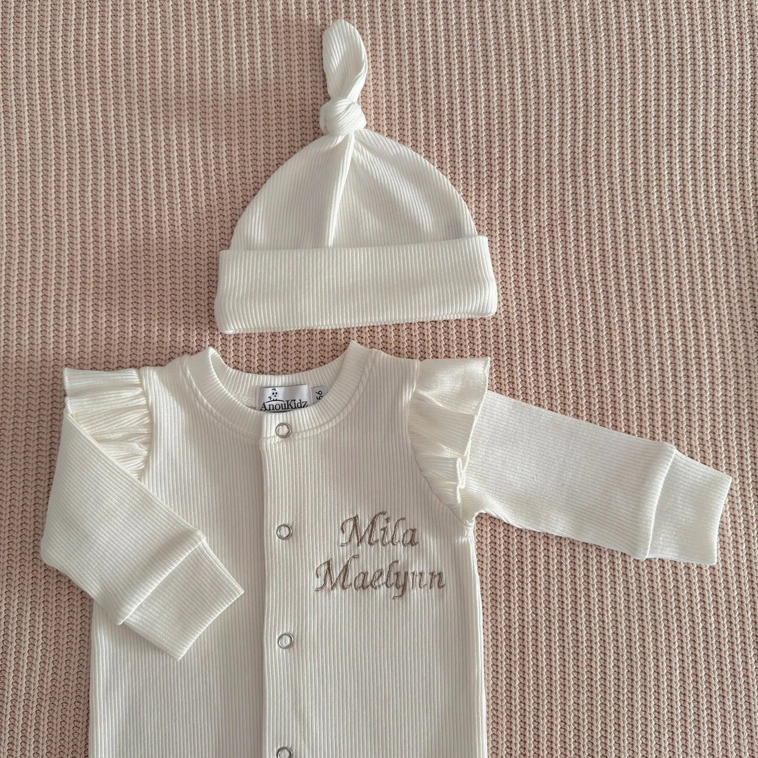 AnouKidz Boxpakje Ruffle Rib Off-White