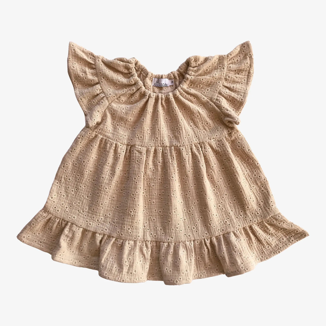 AnouKidz Jurkje Embroidered Millefleurs Sand