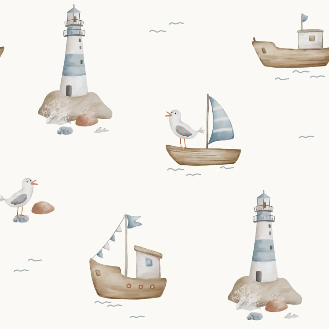 AnouKidz Ledikant hoeslaken Boats Lighthouse