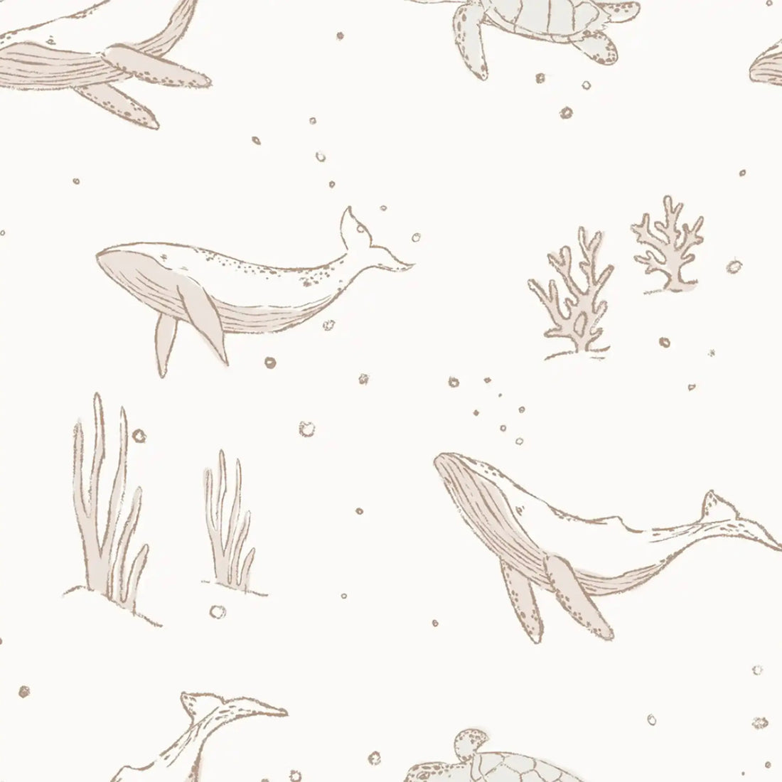 AnouKidz Ledikant hoeslaken Whales Off-white