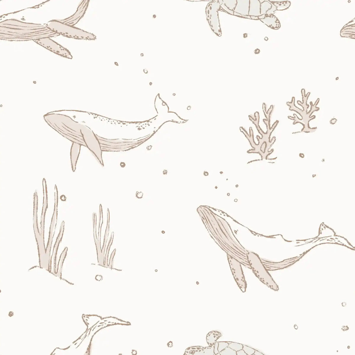 AnouKidz Ledikant hoeslaken Whales Off-white
