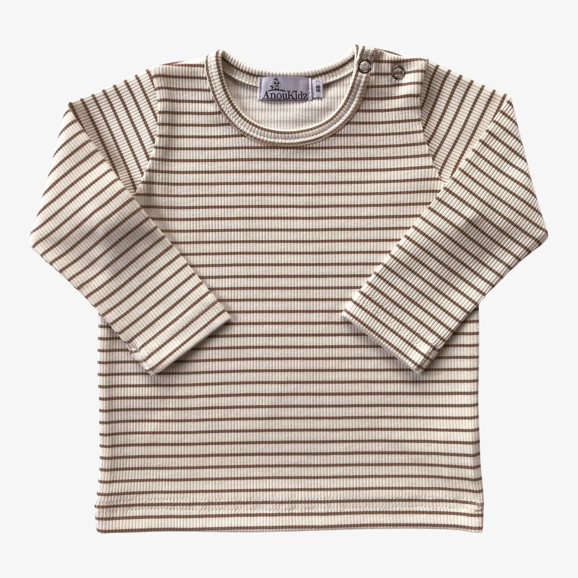 AnouKidz Newborn Longsleeve Rib Stripe Taupe