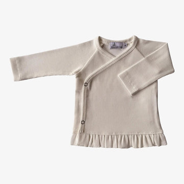 AnouKidz Overslagshirtje Ruffle Rib Off-White